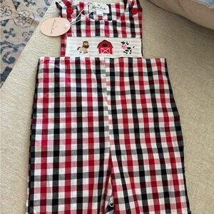 Marie Nicole Plaid Smocked Farm